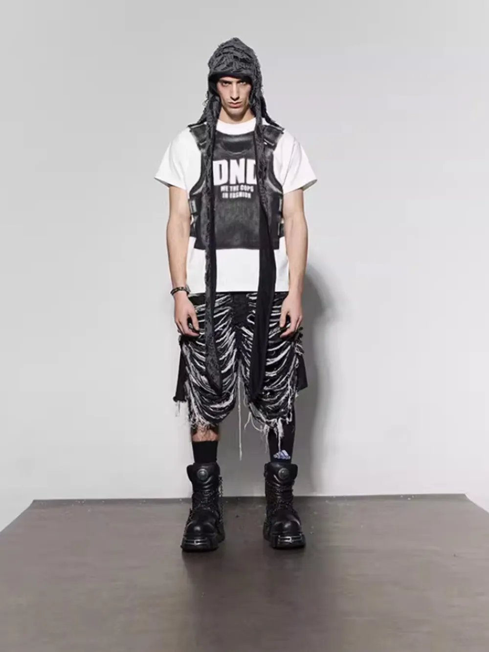 Men's Frayed Hem Denim Shorts, image 7