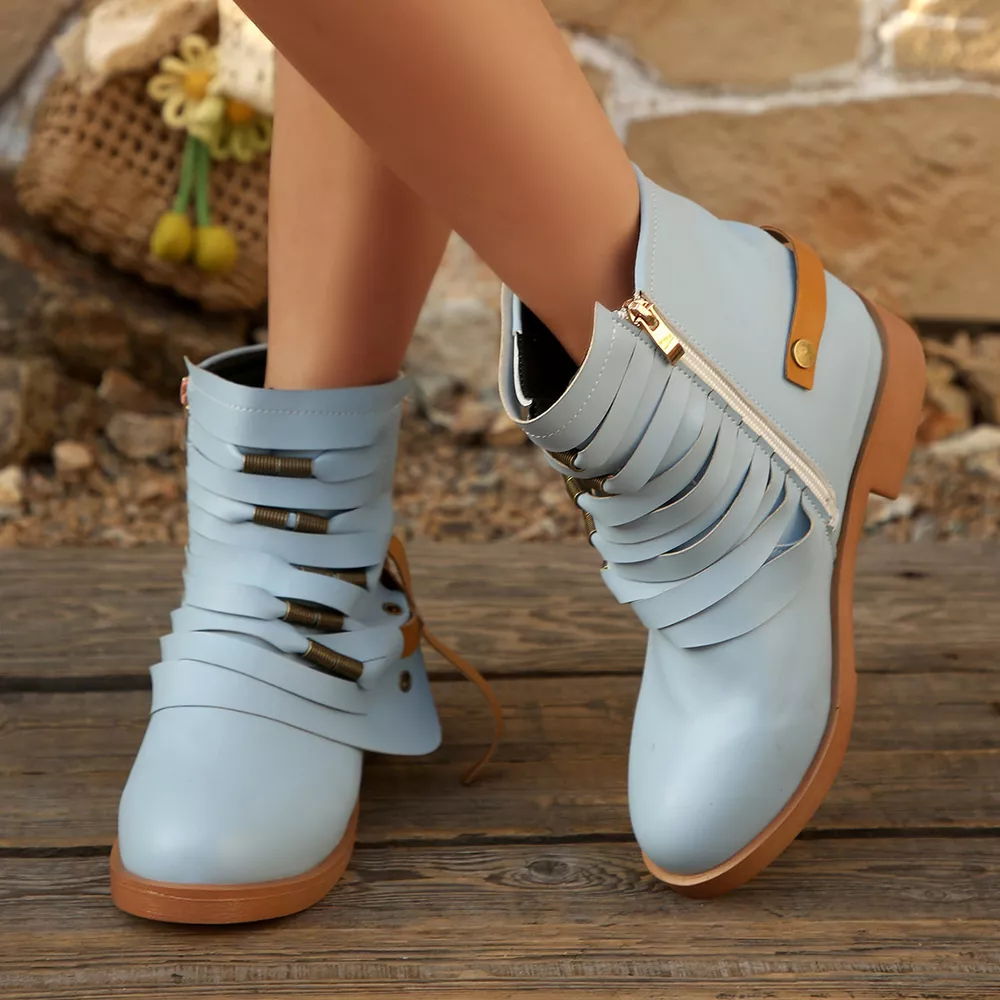 Strappy Buckle Ankle Boots, image 2