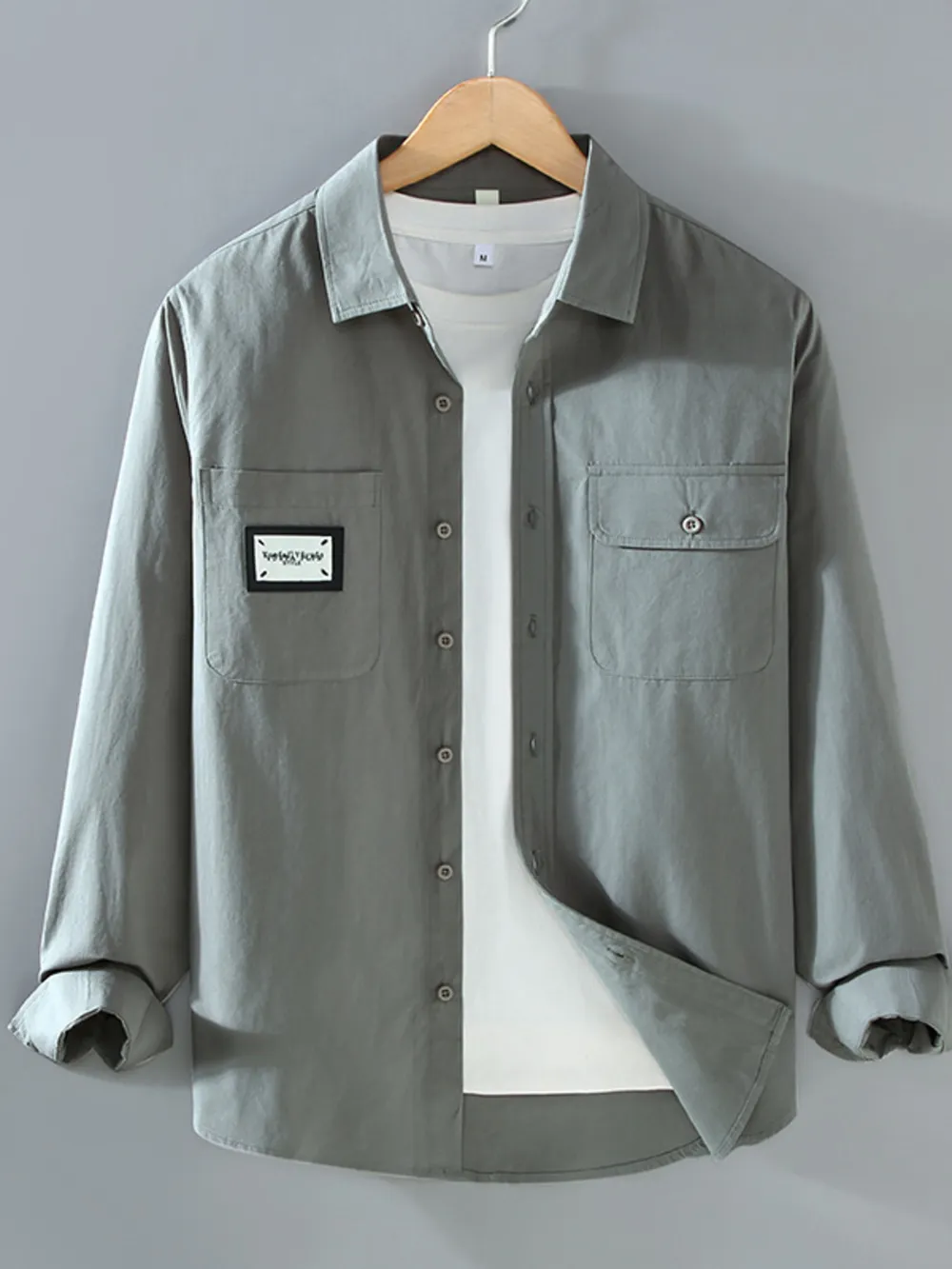 Men's Plus Size Button Up Long Sleeve Shirt