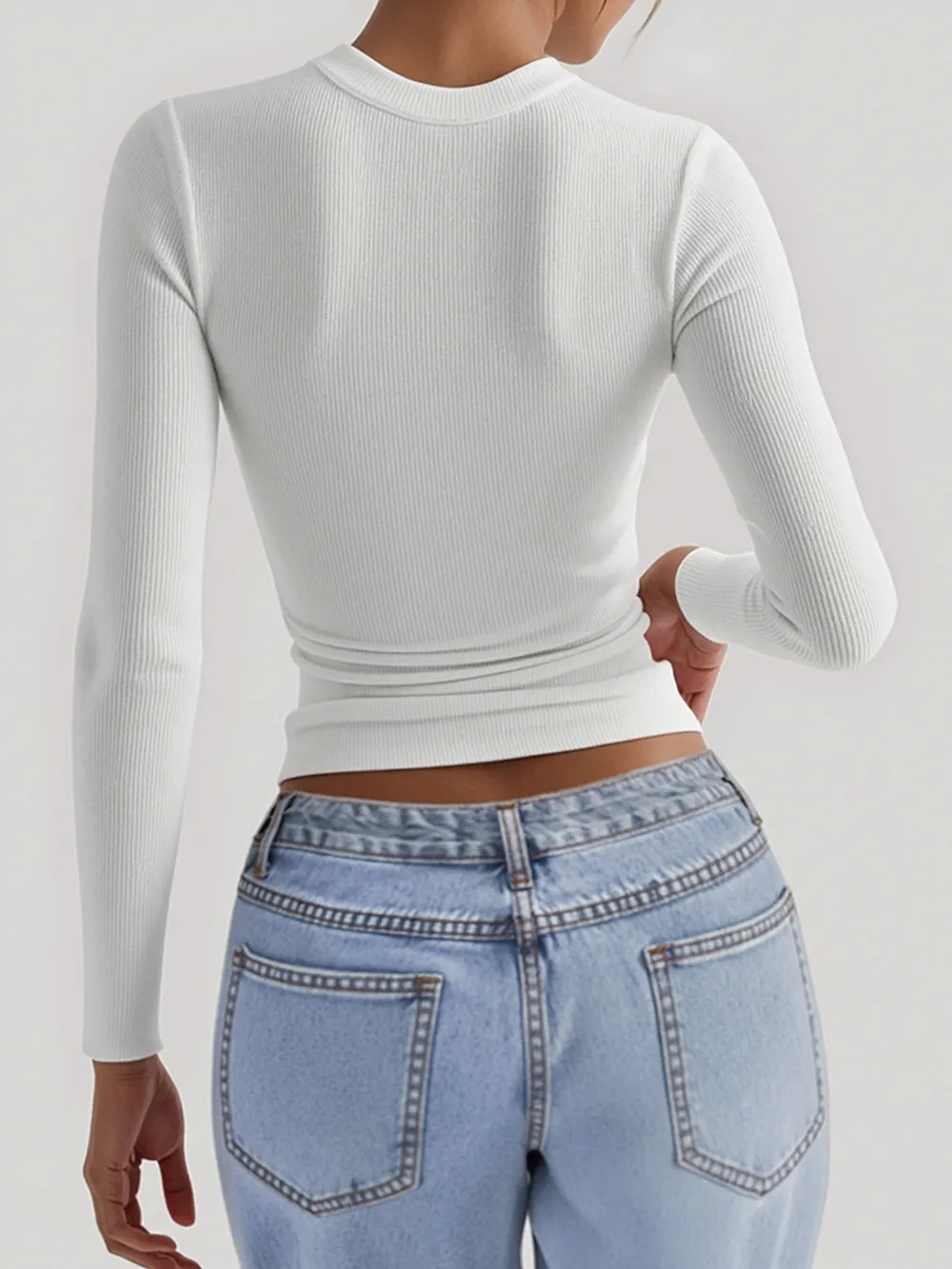 Square Neck Long Sleeve T-Shirt, image 5