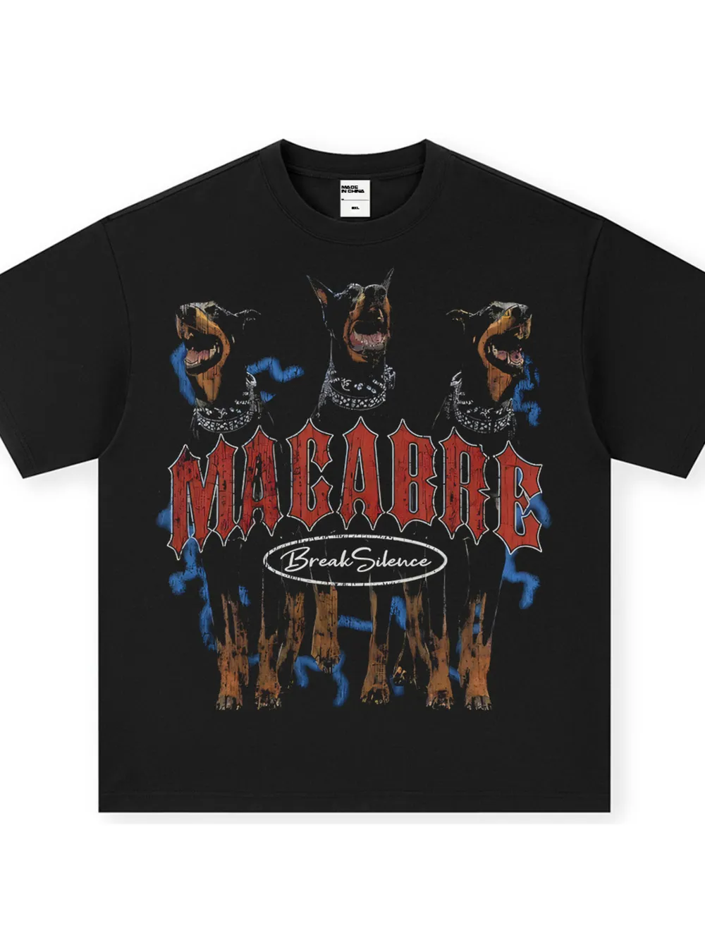 Men's Dog Graphic Oversized Round Neck T-Shirt, image 2