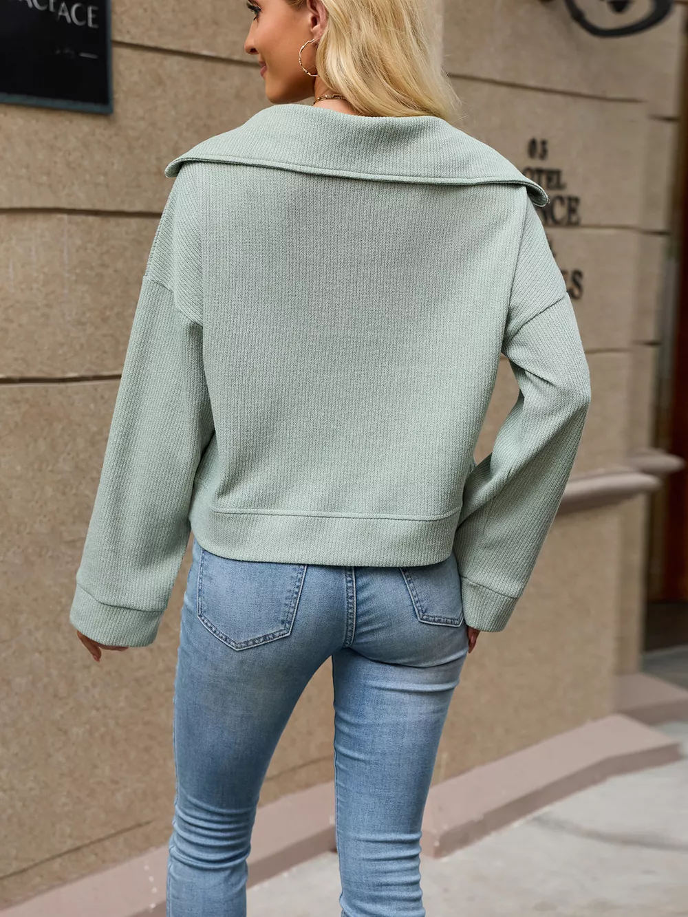 Half-Zip Dropped Shoulder Sweatshirt, image 23