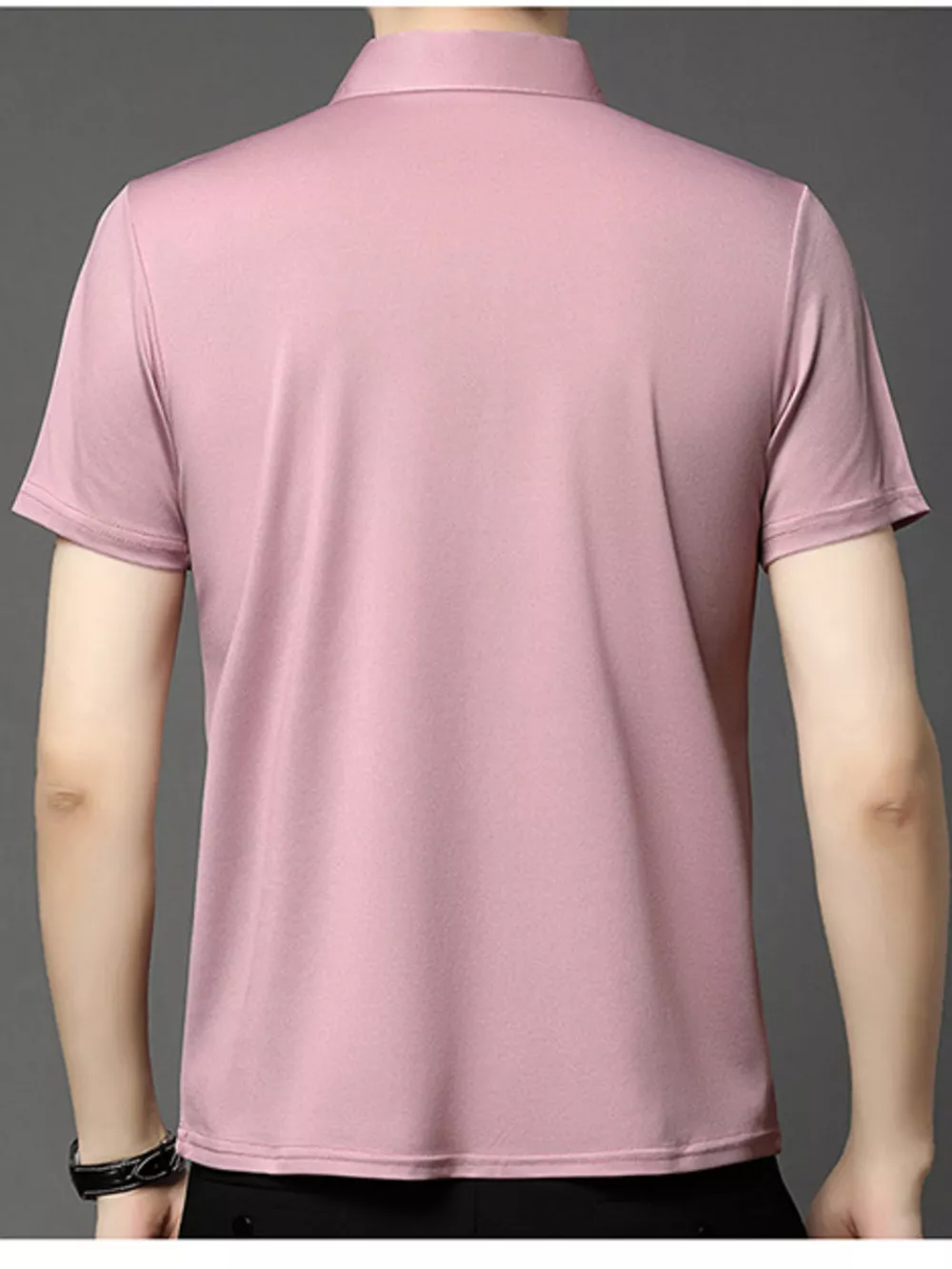 Men's Plus Size Button Detail Short Sleeve Polo, image 8