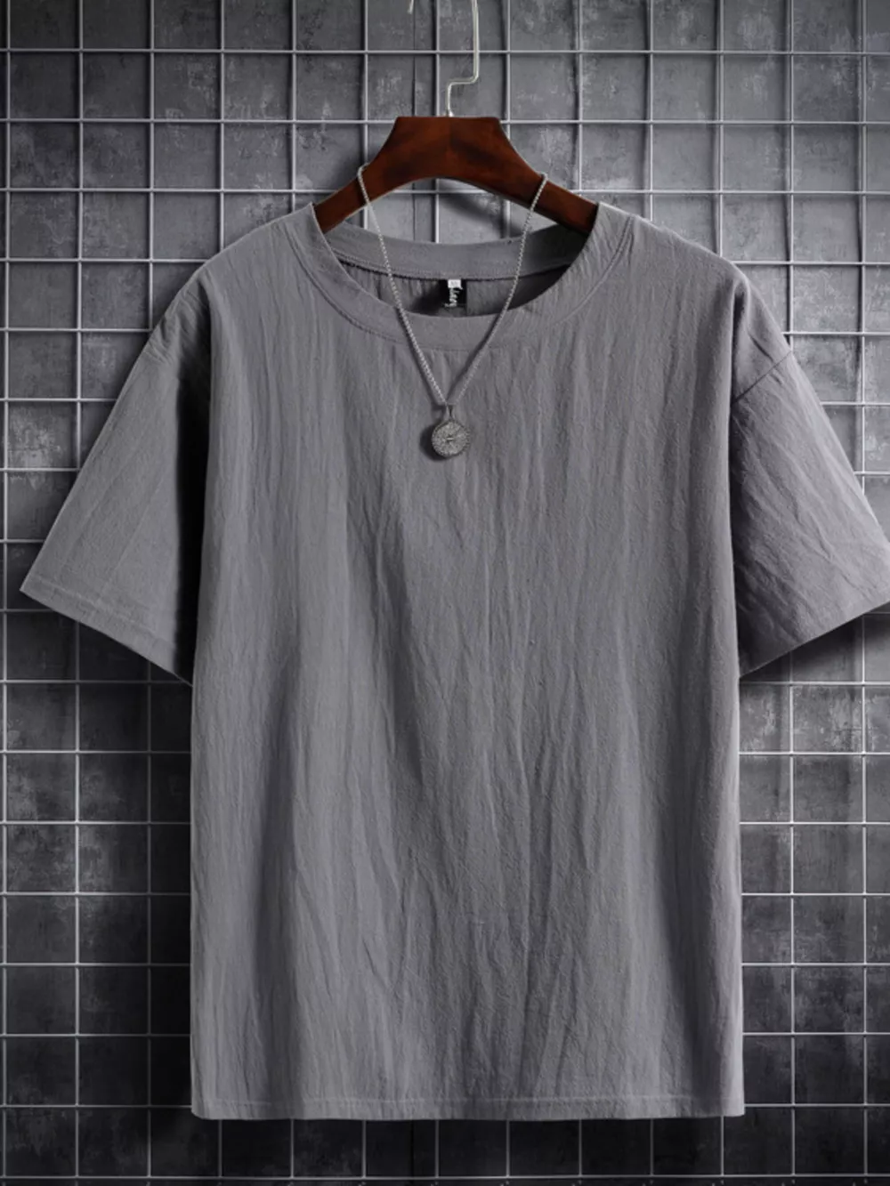 Men's Plus Size Solid Color Short Sleeve T-Shirt, image 7