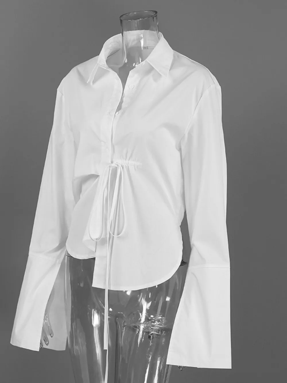 Tie-Waist Detail Wrap-Front Shirt, image 10