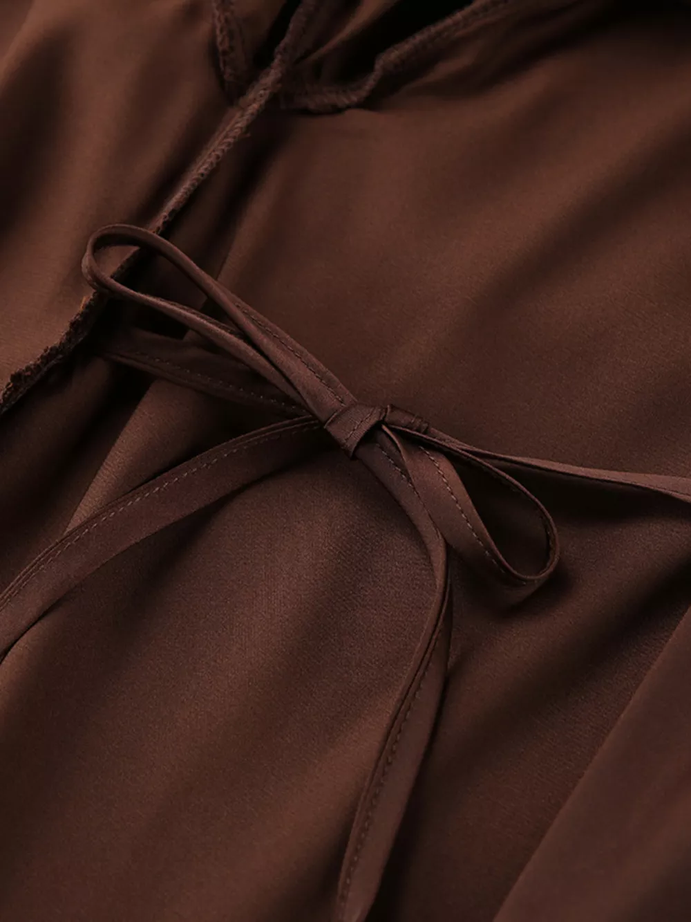 Satin Ruffle-Trim Lounge Nightgown Robe, image 11