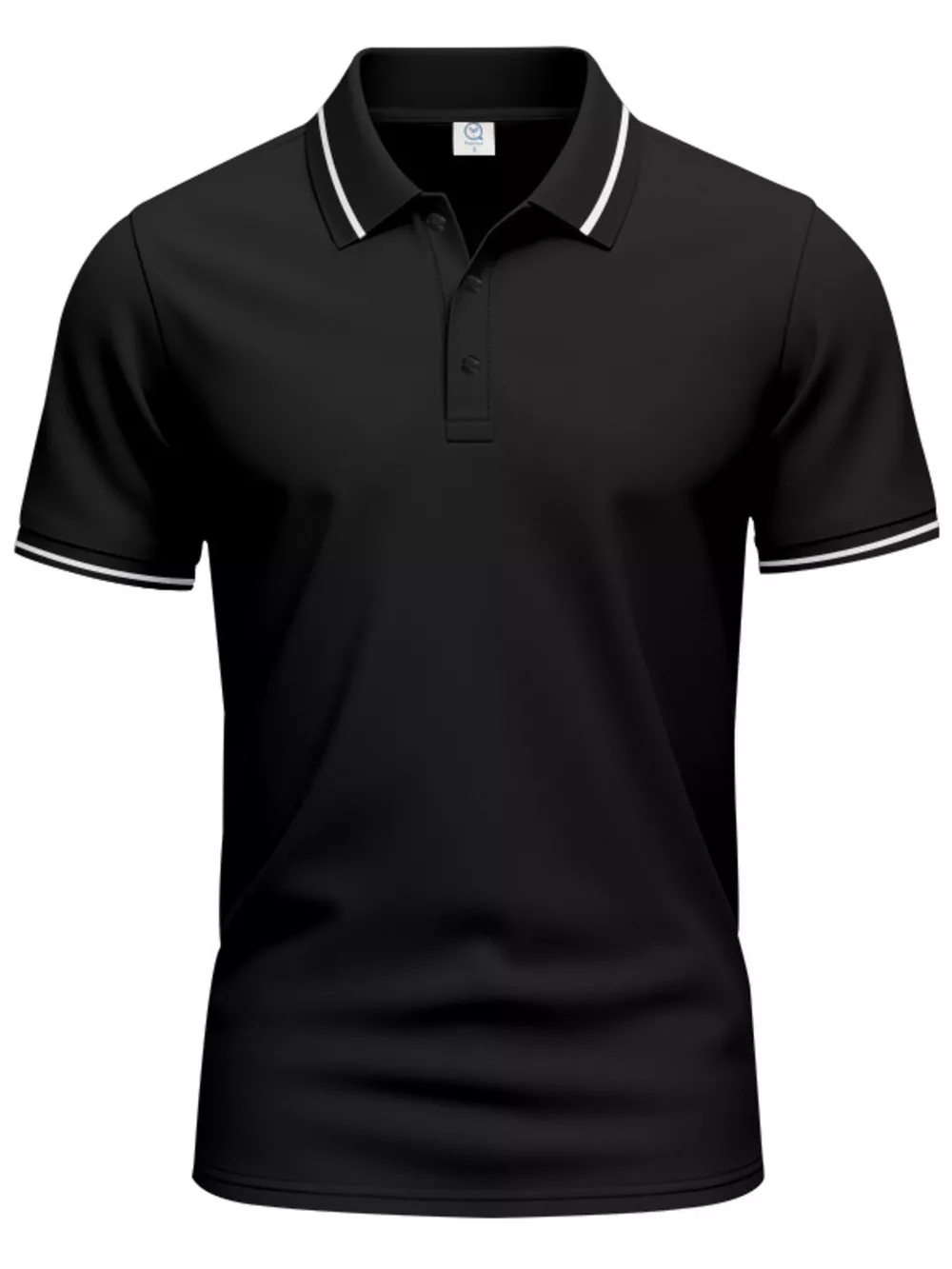 Men's Full Size Contrast Trim Short Sleeve Polo Plus Size