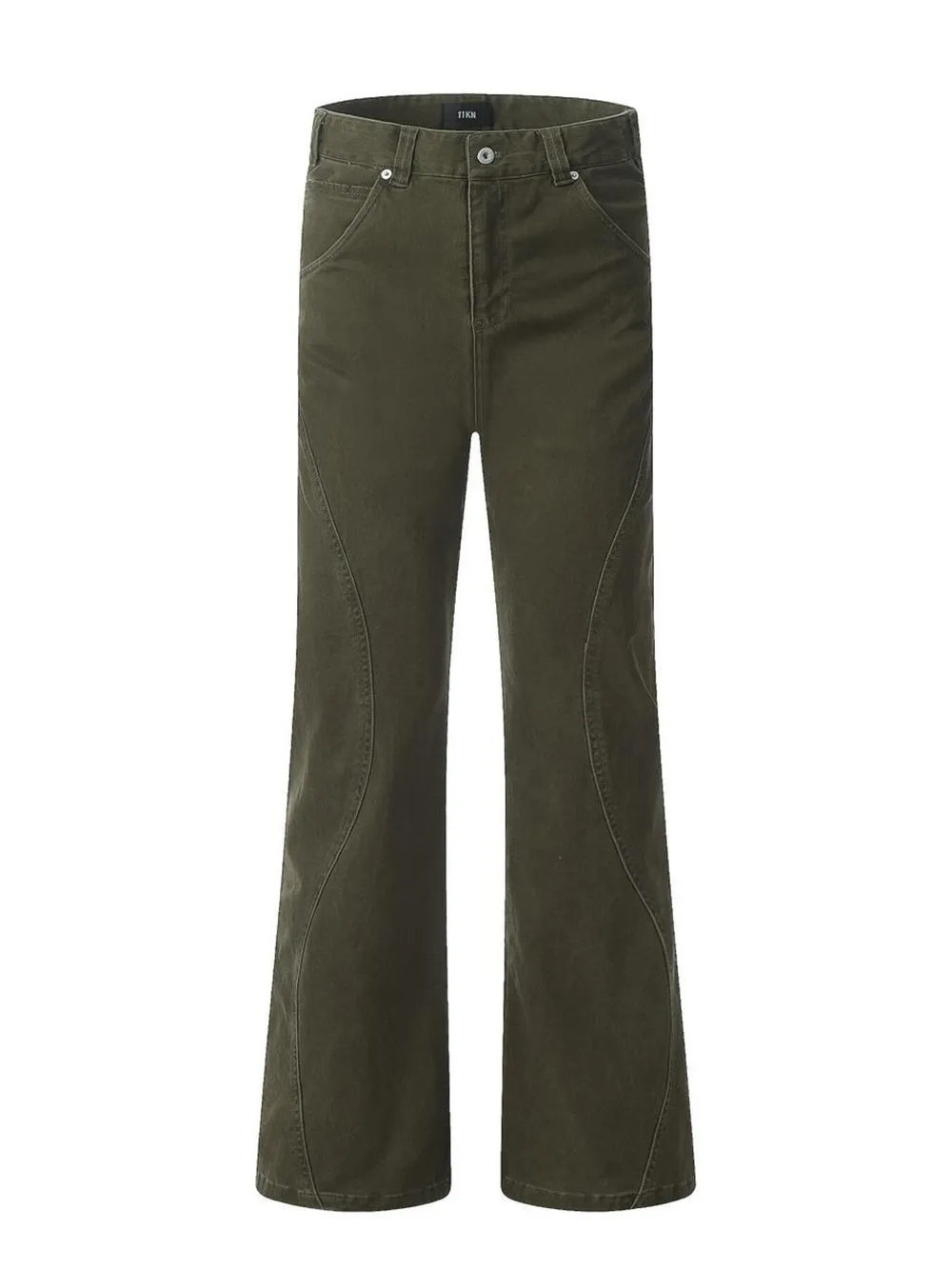 Men's Washed High Waist Flare Pants, image 2