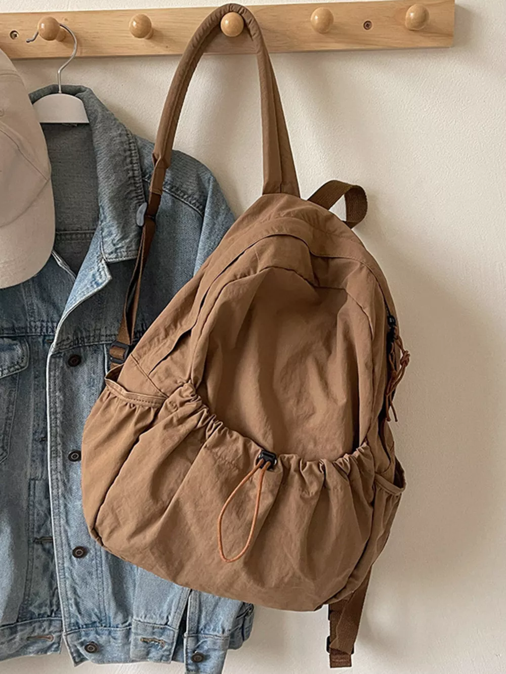 Casual Lightweight Drawstring Backpack Bag, image 4