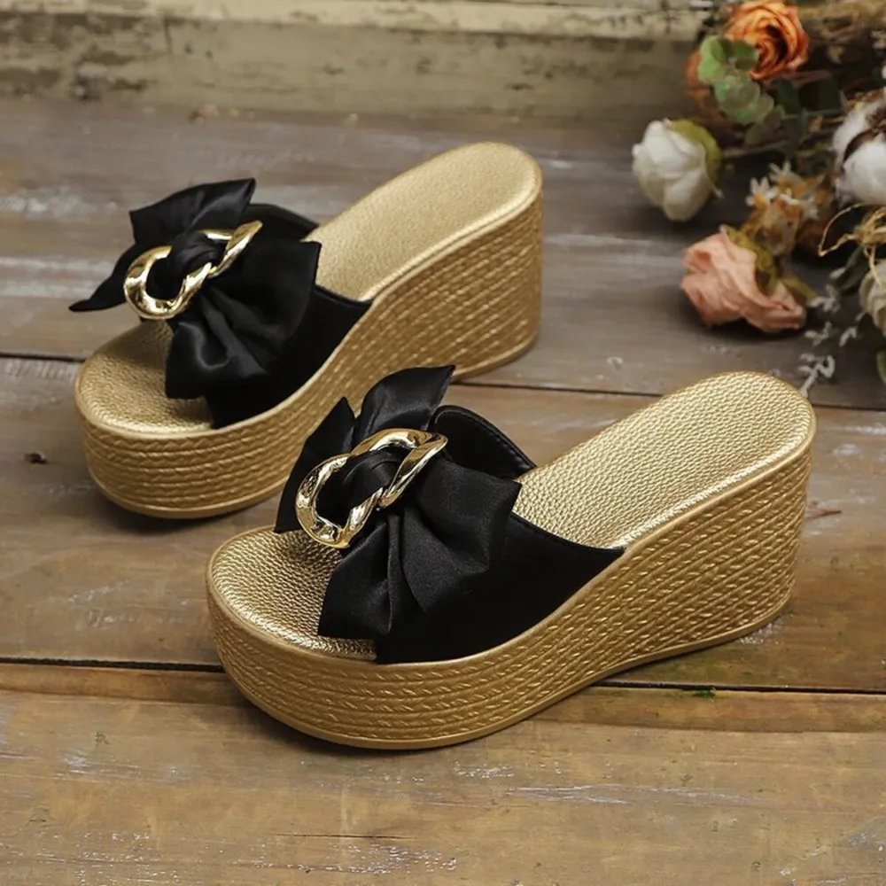 Bow Platform Wedge Sandals, image 2