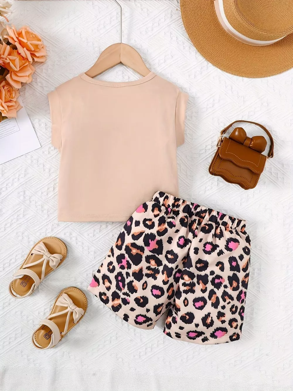 Children's Windmill Graphic Tee & Leopard Shorts Set, image 3