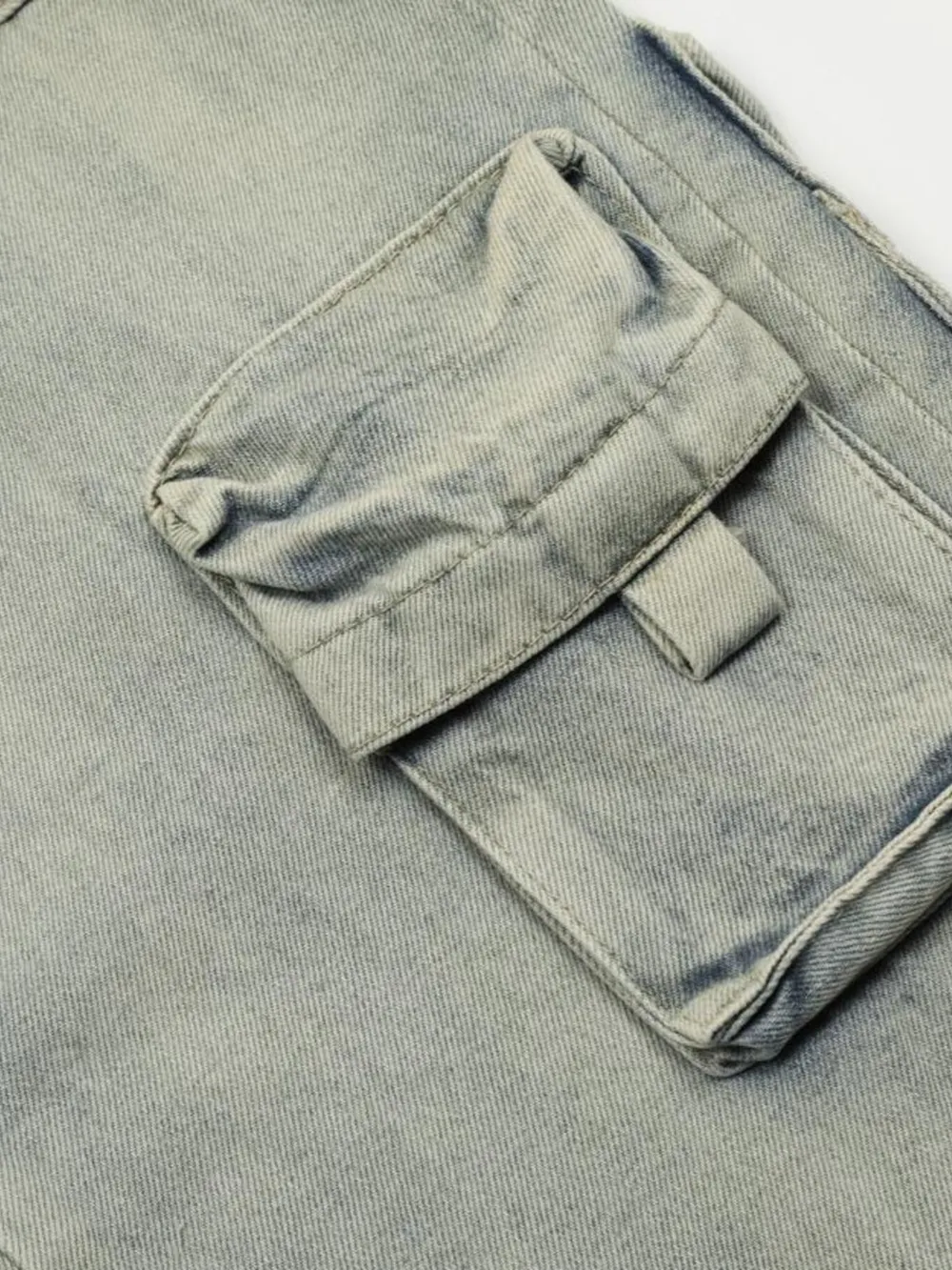 Men's Washed Multi-Pocket Straight Cargo Jeans, image 8