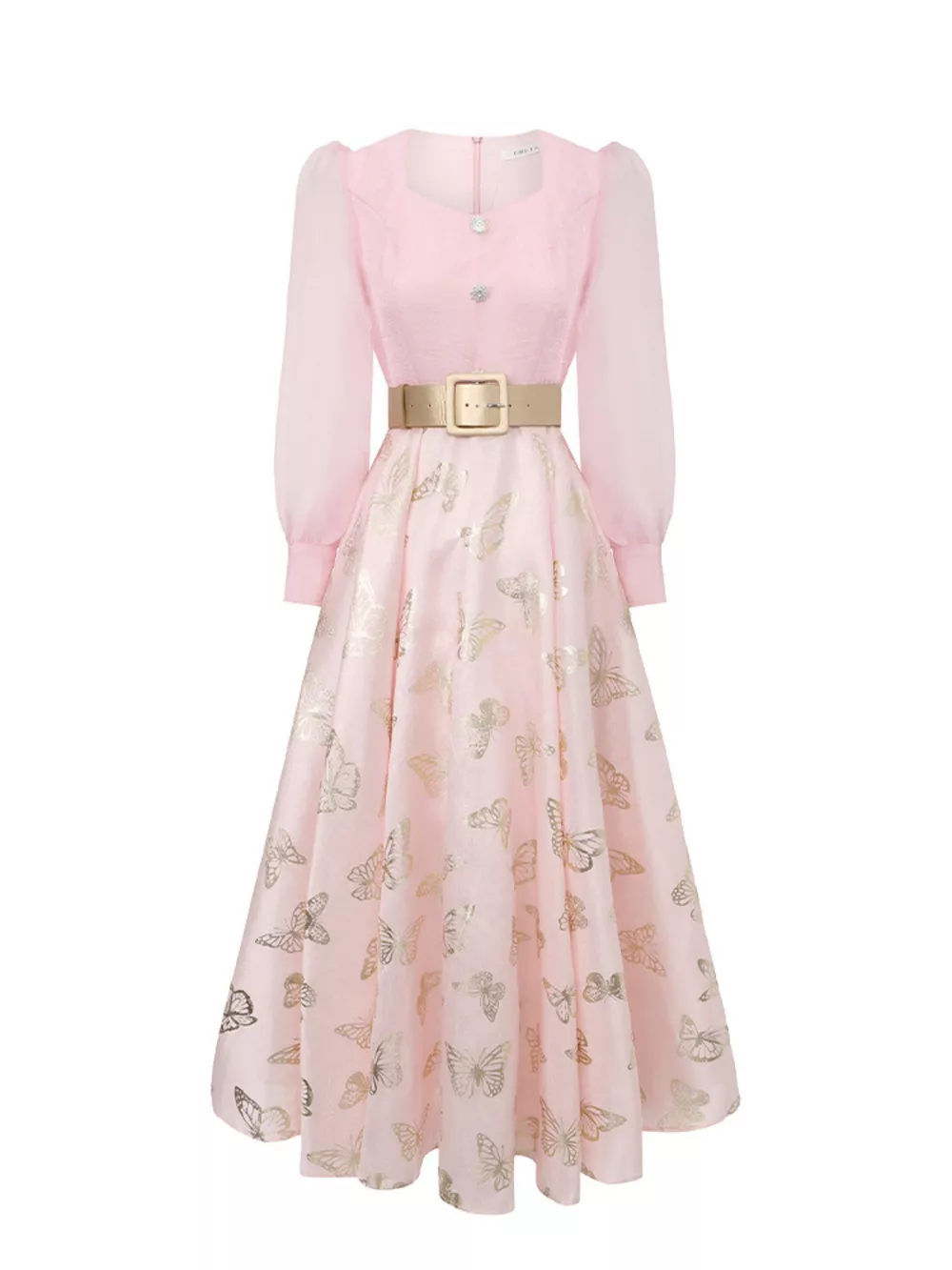 Butterfly Print Puff Sleeve Dress, image 9