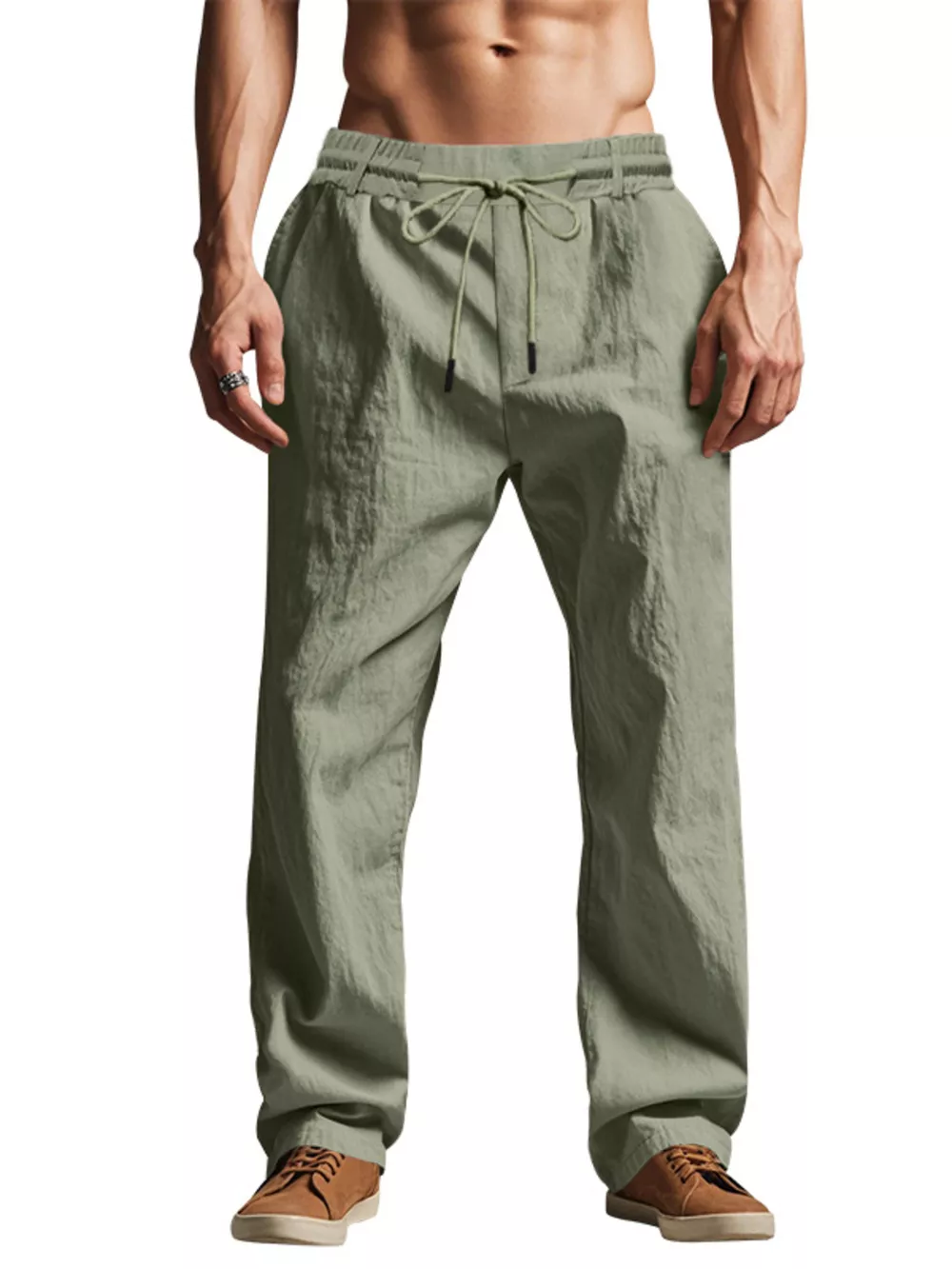 Men's Full Size Drawstring Elastic Waist Loose Fit Pants Plus Size, image 21