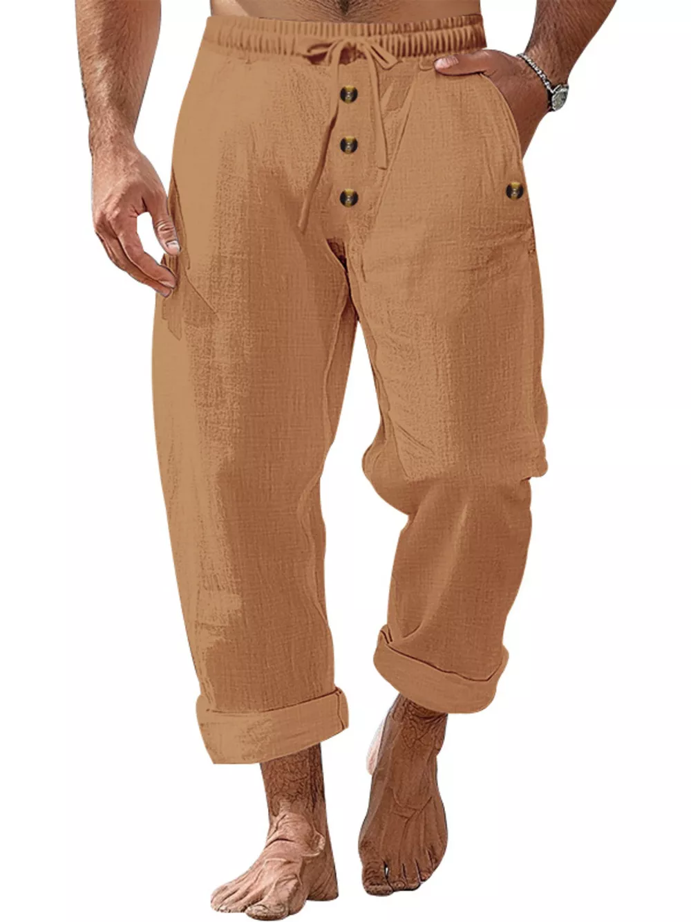 Men's Full Size Button-Fly Drawstring Pants Plus Size, image 15