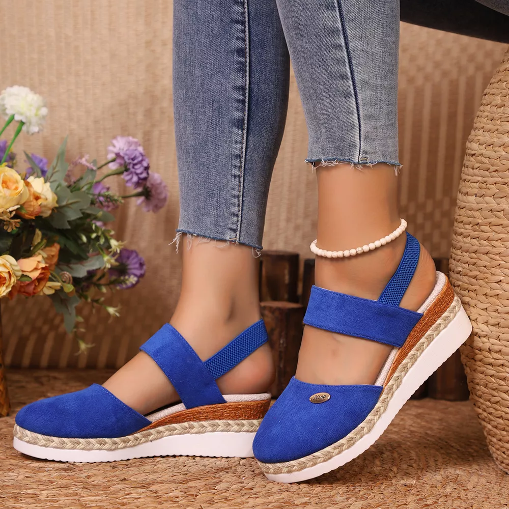 Espadrille Wedge Sandals with Ankle Strap, image 6