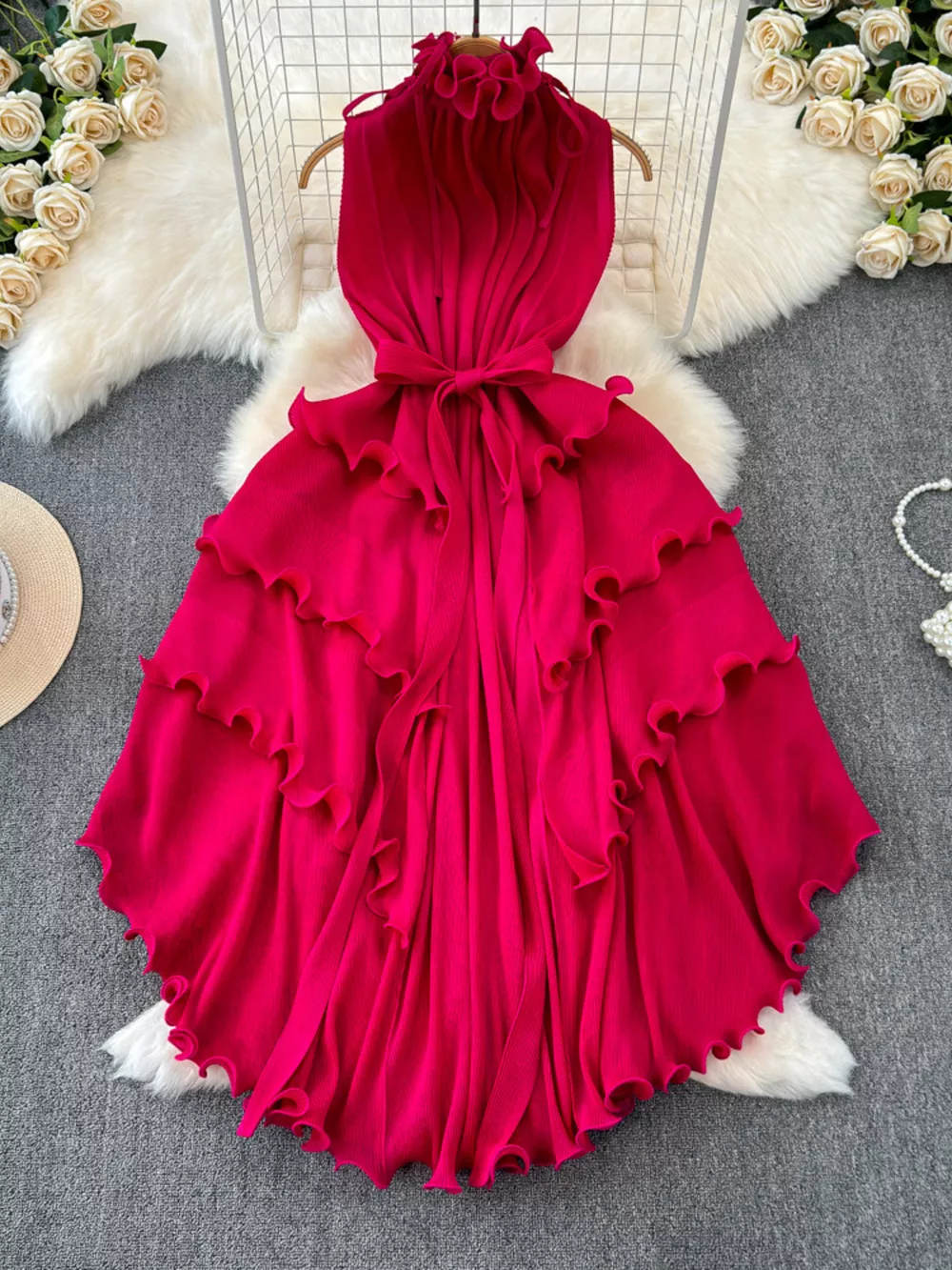 Ruffled Tiered Sleeveless Midi Dress, image 10