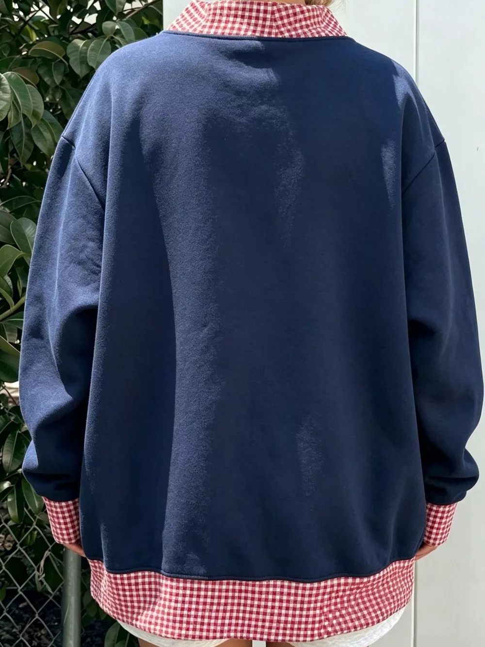 Polka Dot Contrast Trim Dropped Shoulder Sweatshirt, image 12