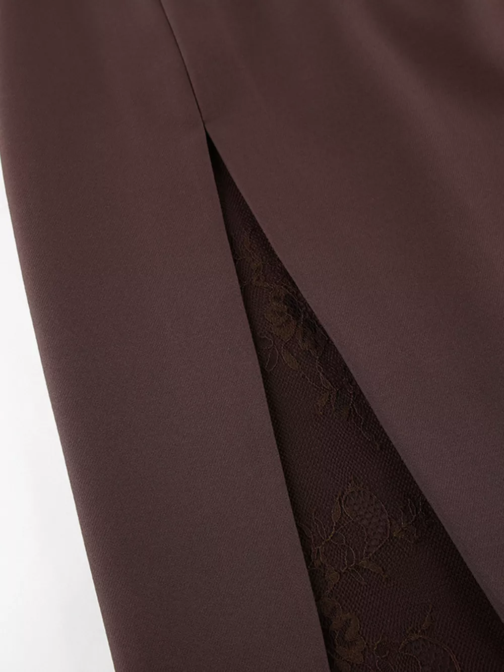 Elegant Lace-Trimmed Slit A-Line Skirt, image 11