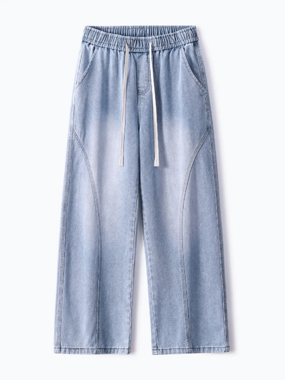 Men's Full Size Vintage Wash Wide Leg Jeans Plus Size, image 2