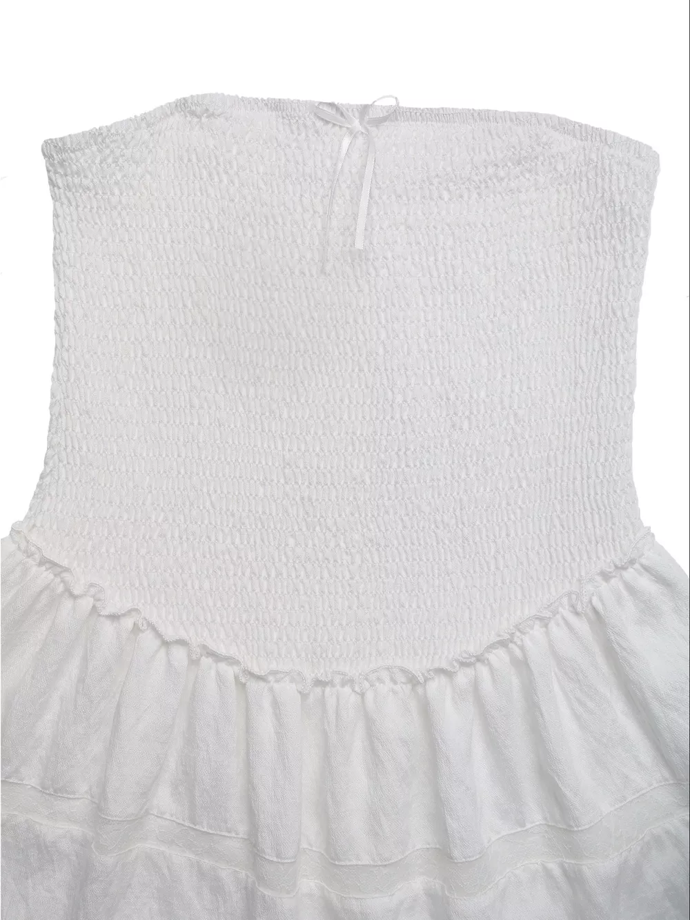 Smocked Tube Eyelet Hem Mini Dress, image 7