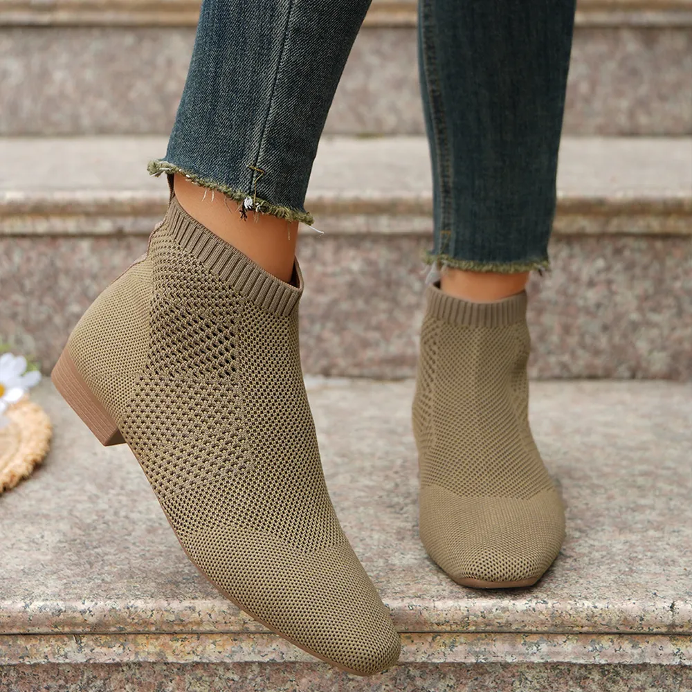Mesh Knit Ankle Boots with Stretch Comfort Fit, image 7