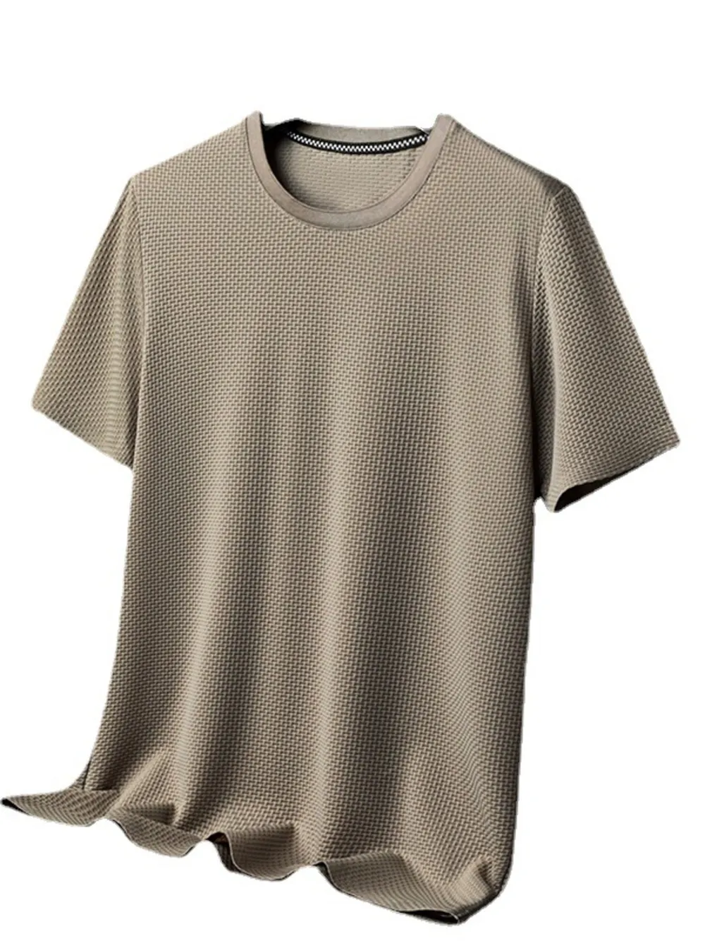 Men's Plus Size Breathable Texture Short Sleeve T-Shirt, image 10