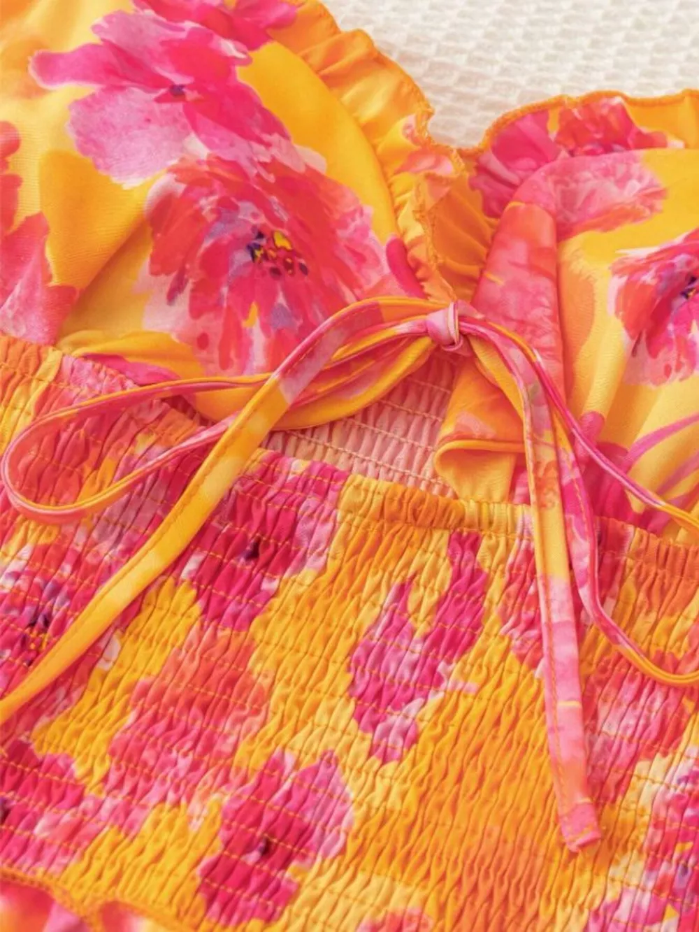 Cutout Floral Print Ruffle Layered Mini Dress, image 7