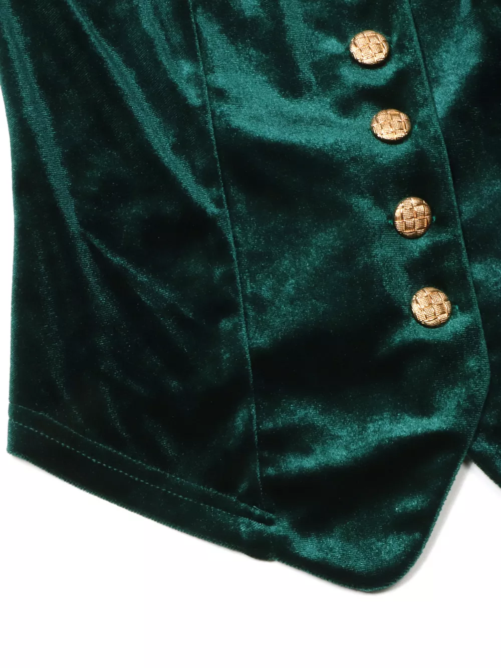Velvet Lace Trim Button-Down Vest, image 11
