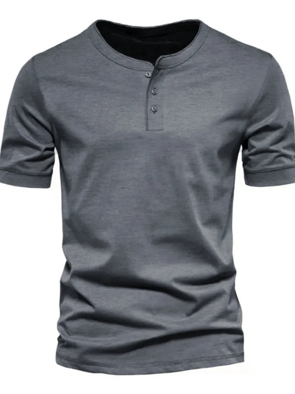 Men's Full Size Button Detail Short Sleeve Top Plus Size, image 8