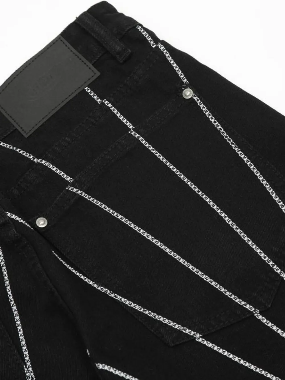 Men's Spider Web Embroidered Flared Jeans, image 8