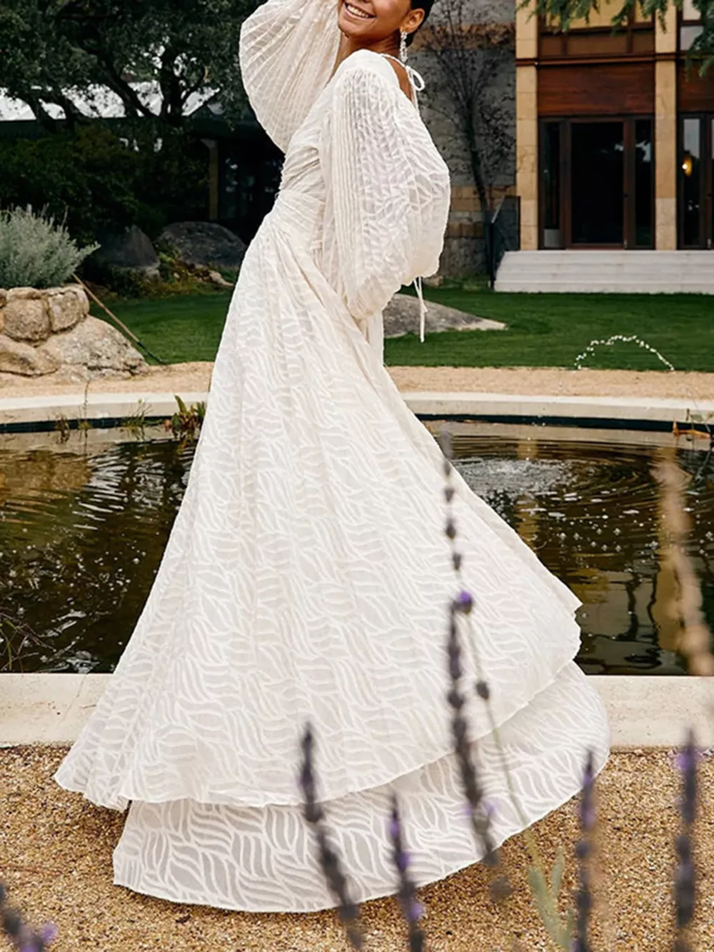 V-Neck Long Sleeve Maxi Dress, image 2
