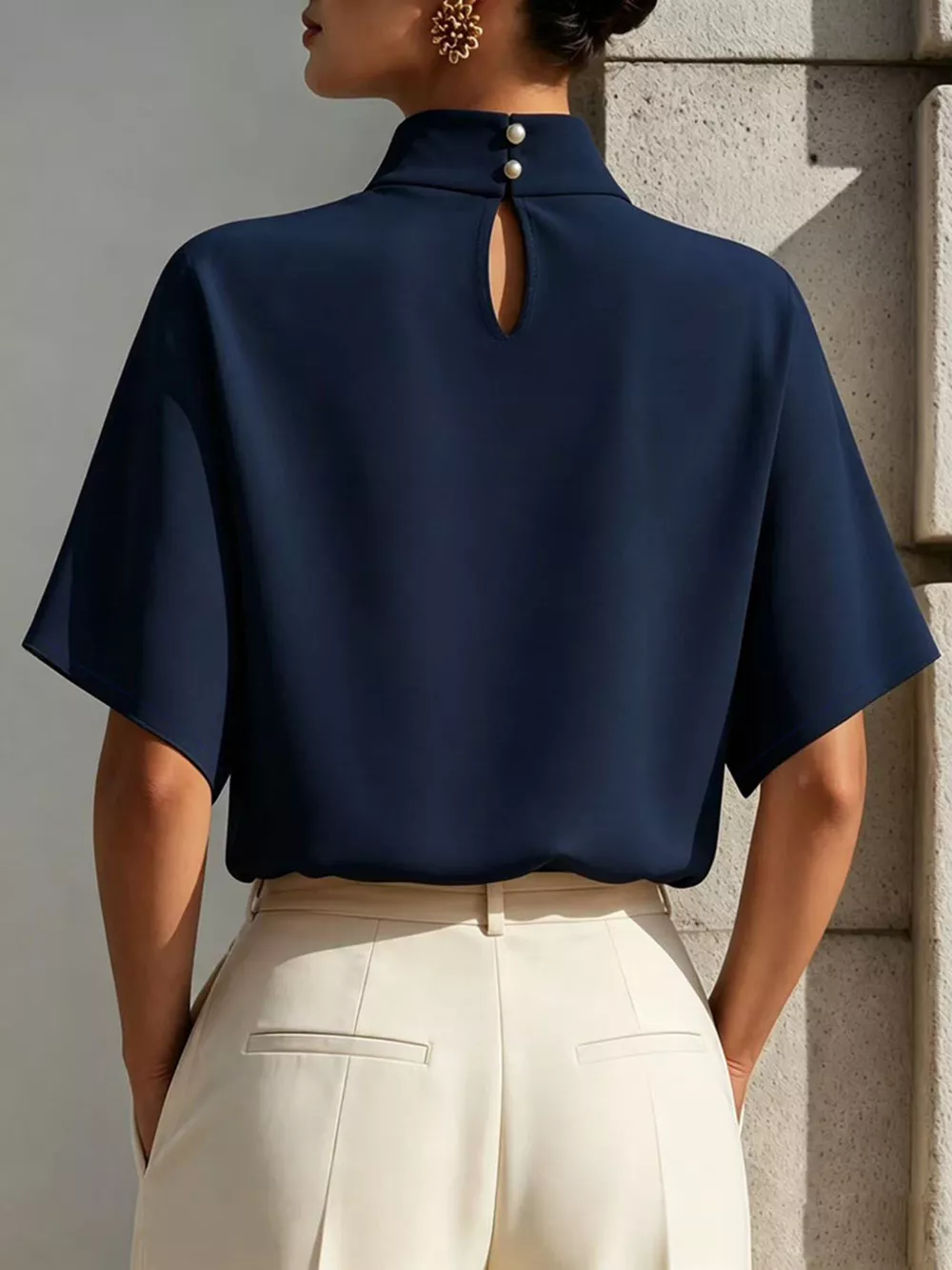 Mock Neck Short Sleeve T-Shirt, image 9