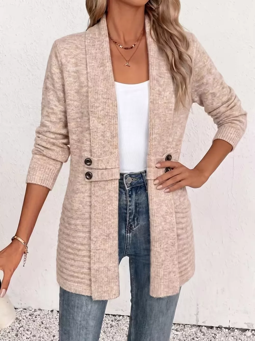 Full Size Open Front Long Sleeve Cardigan Plus Size, image 8
