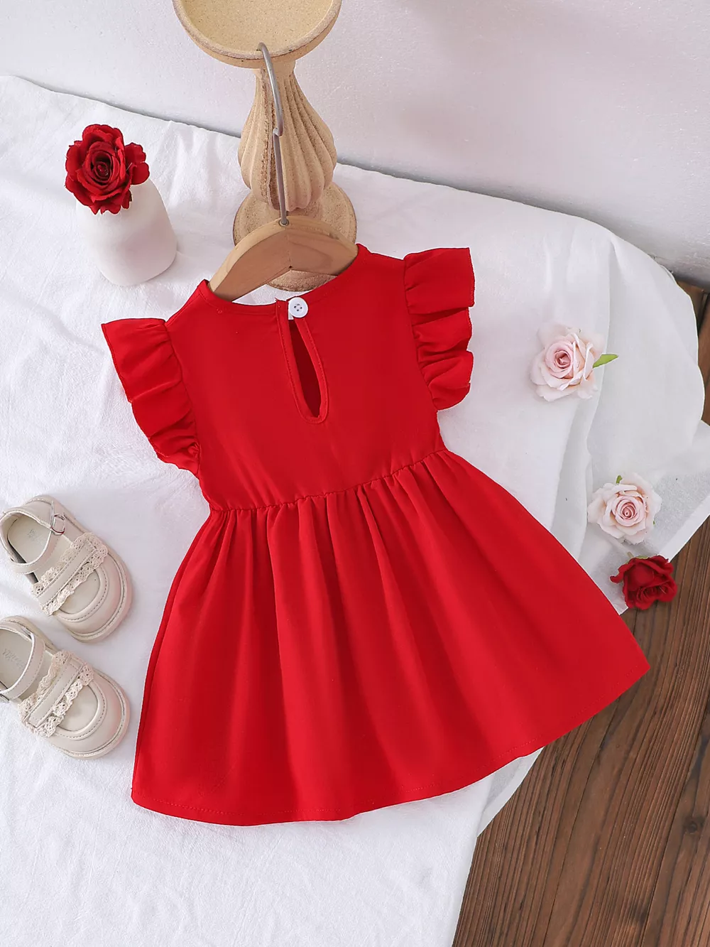 Children's Flower Ruffle Sleeve Dress, image 6