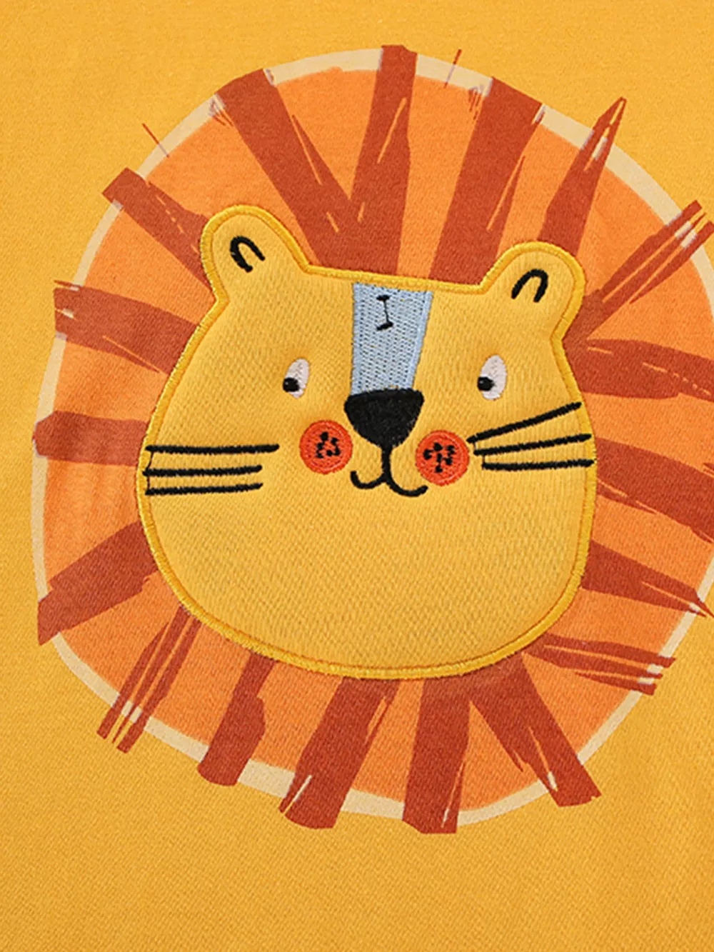 Children's Lion Embroidered Round Neck T-Shirt, image 4