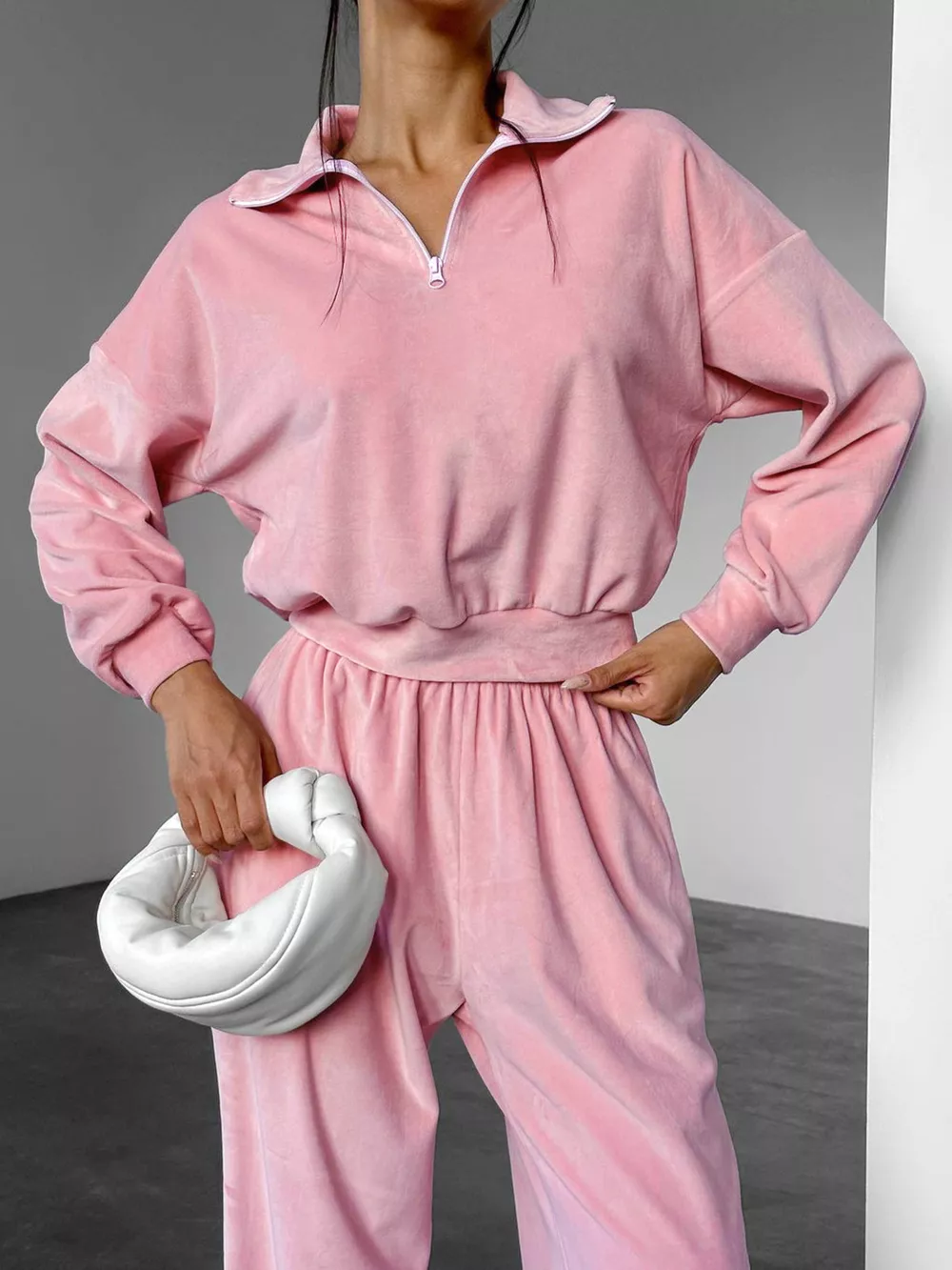 Quarter Zip Long Sleeve Top and Pants Set, image 4