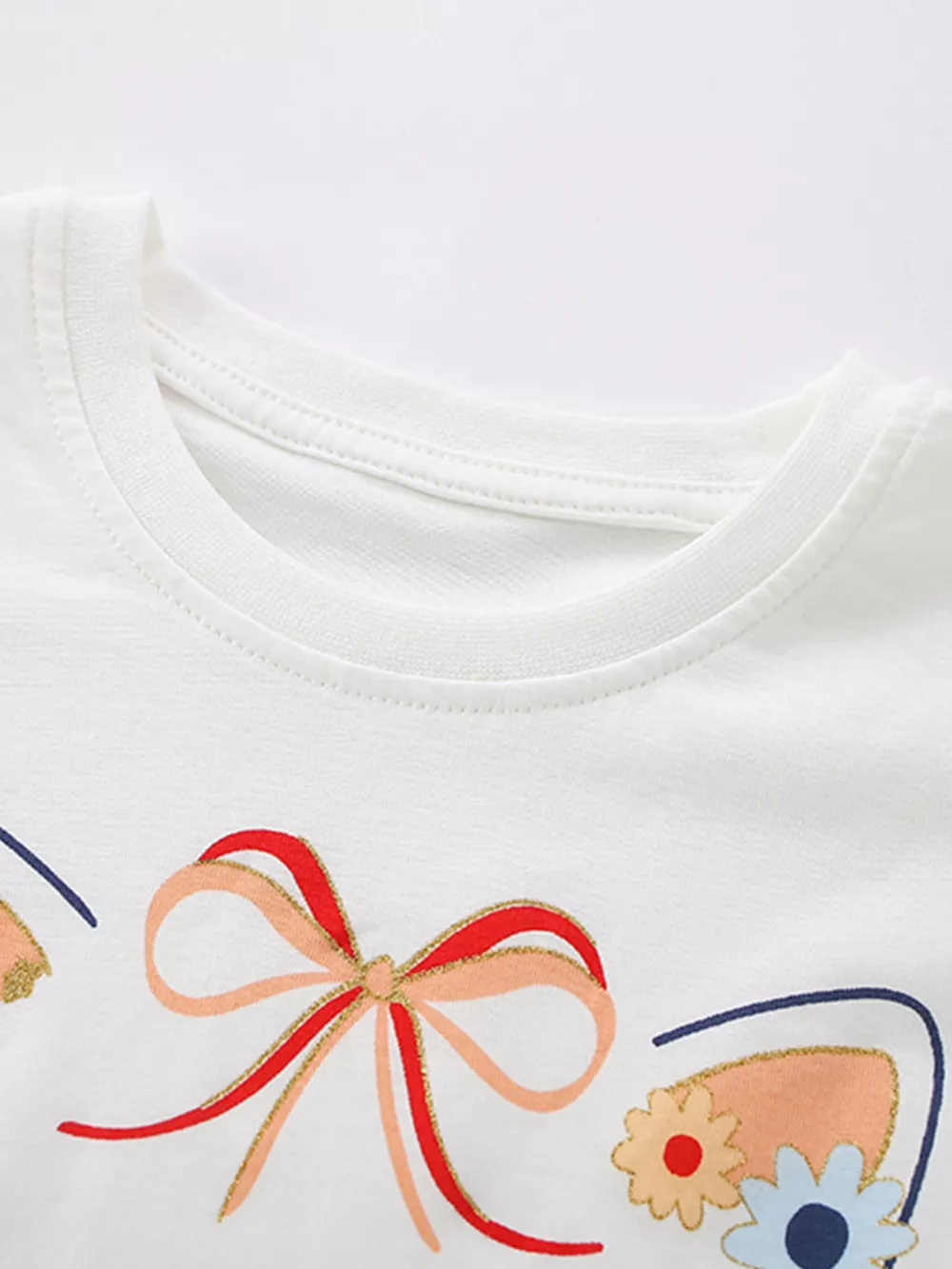 Children's Cat Graphic Tee & Floral Pants Set, image 2