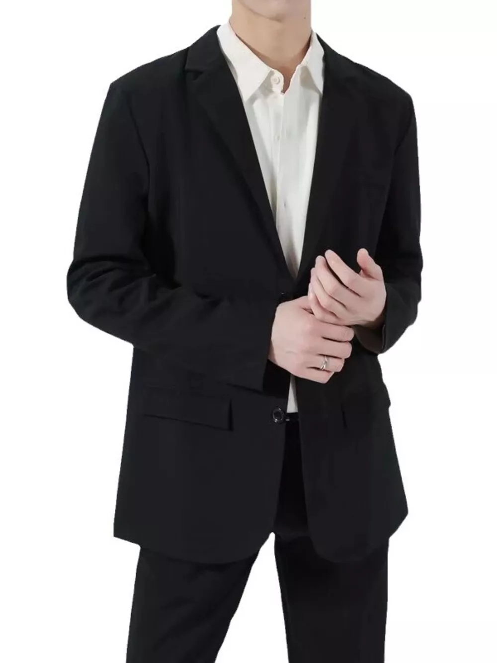 Men's Plus Size Classic Fit Two-Button Blazer, image 3