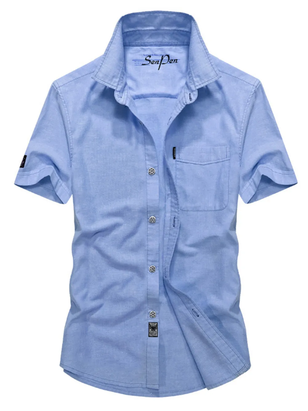 Men's Plus Size Casual Short Sleeve Button-Down Shirt, image 4
