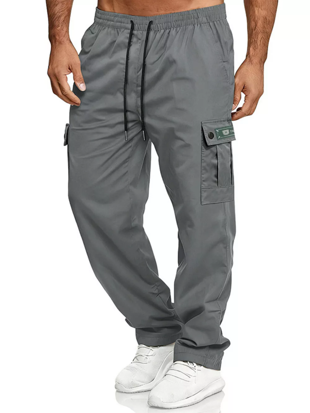 Men's Full Size Cargo Pants with Drawstring Waist Plus Size, image 8