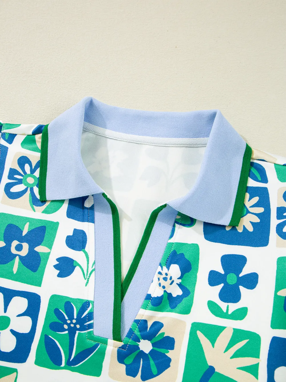 Floral Print Collared Blouse with Flutter Sleeves, image 5