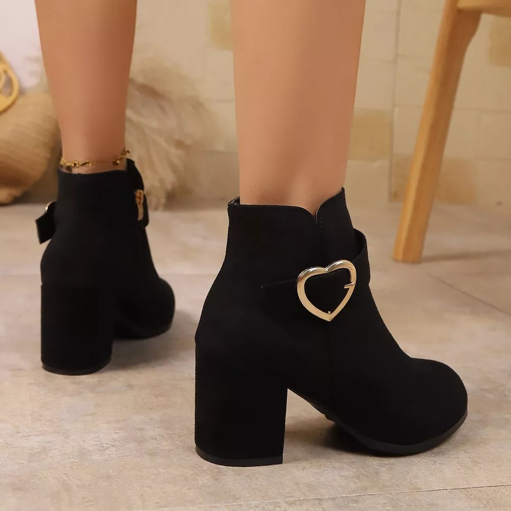 Round Toe Block Heels Boots, image 2