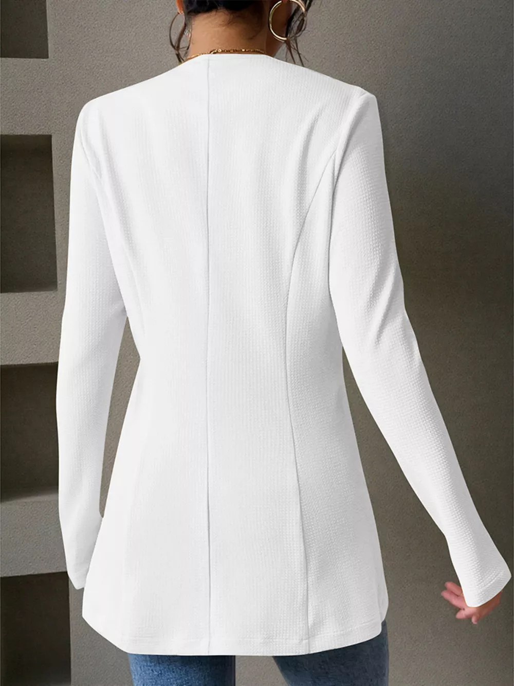 One Button Long Sleeve Blazer, image 24