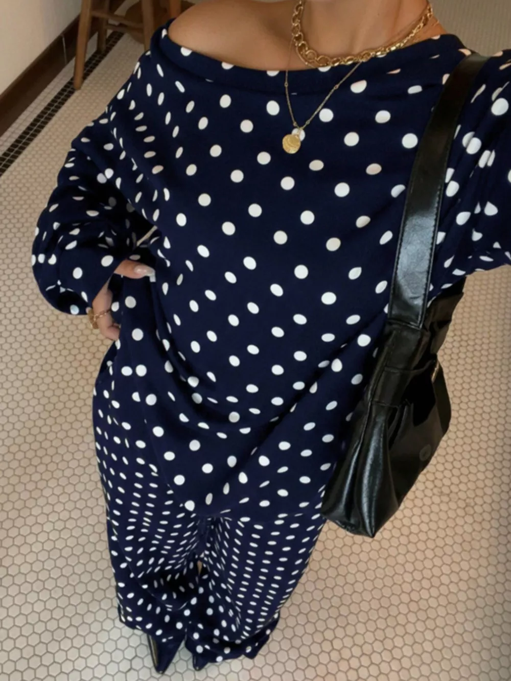 Polka Dot Long Sleeve Top and Pants Set, image 13