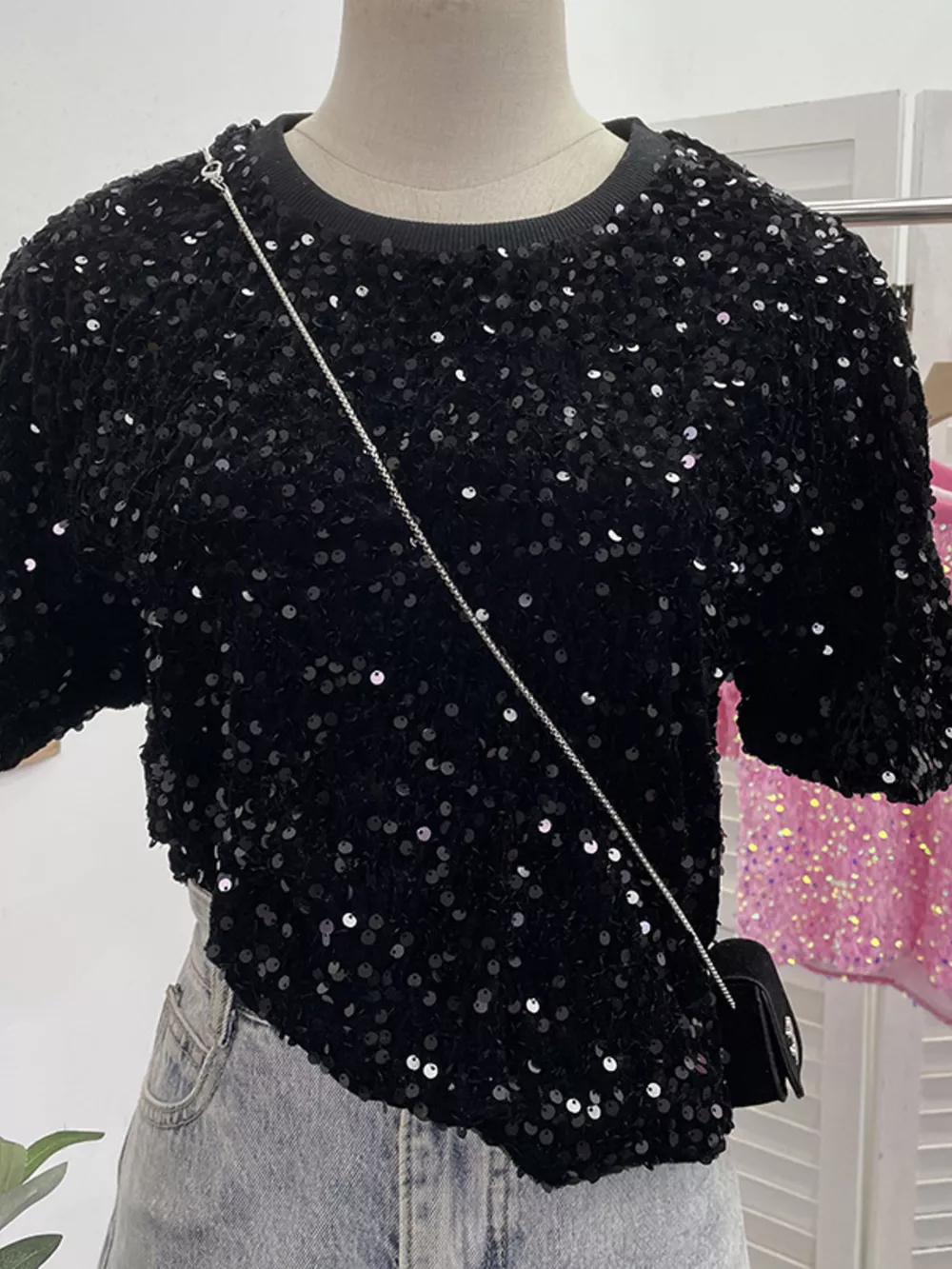 Sequin Short Sleeve T-Shirt, image 15