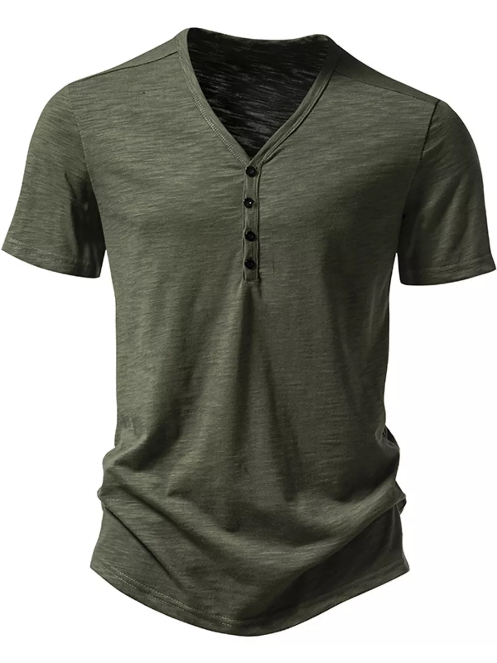 Men's Casual Button Detail T-Shirt