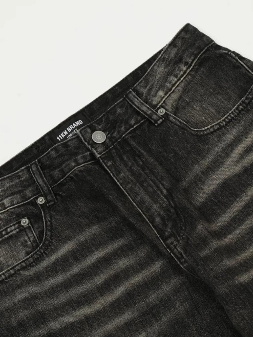 Men's Distressed Cat's Whisker Washed Bootcut Jeans, image 4