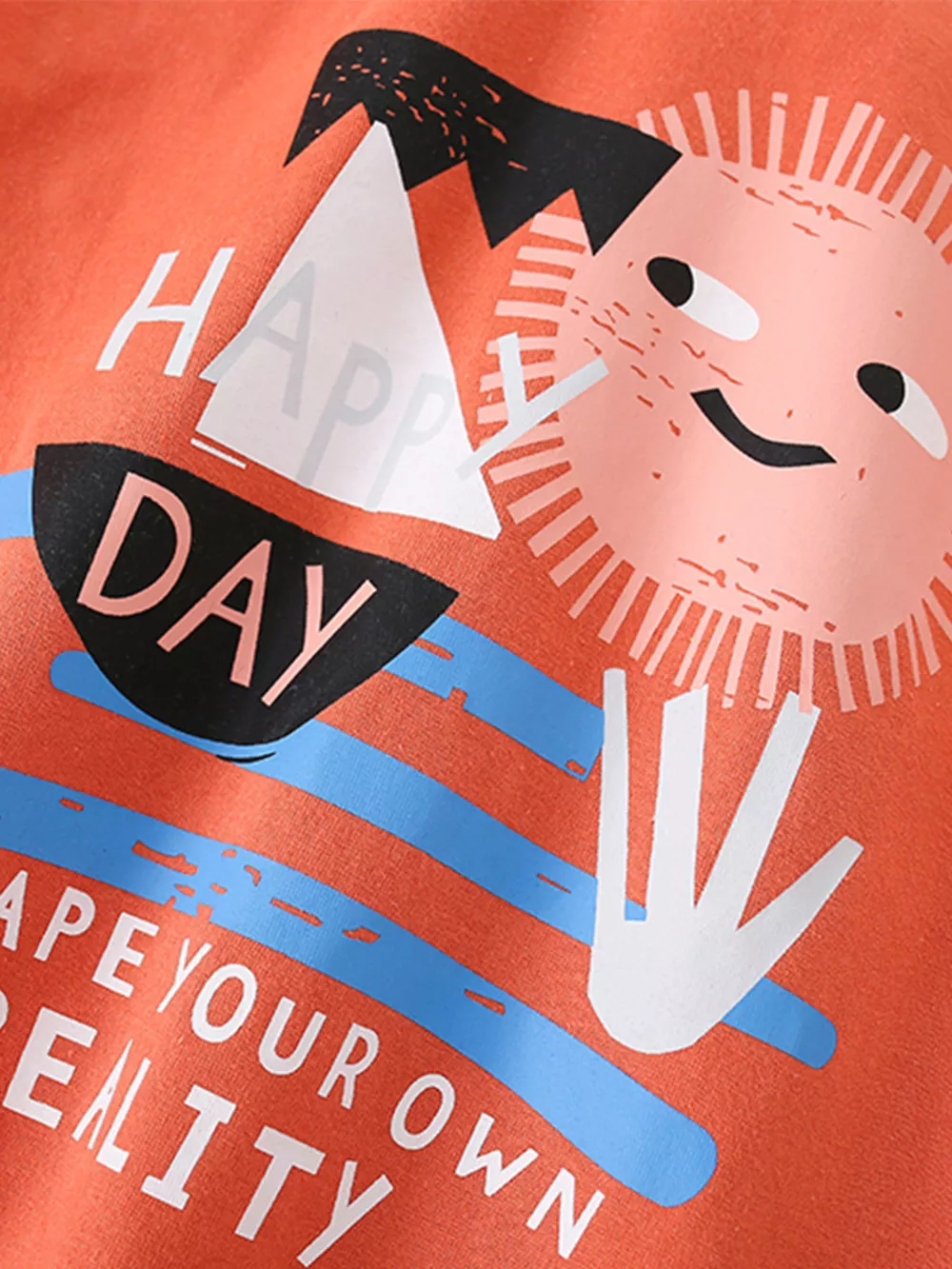 Children's Happy Day Graphic Round Neck T-Shirt, image 4