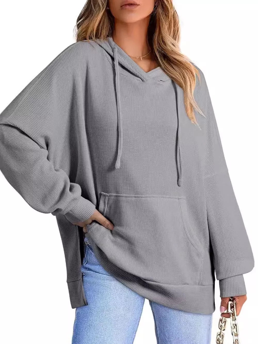 High-Low Hoodie with Kangaroo Pocket, image 11